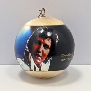 VTG Elvis Presley 1977 Christmas Ornament 3 in Commemorative Boxcar Enterprises